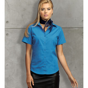 Women's Short Sleeve Poplin Waitress Blouse